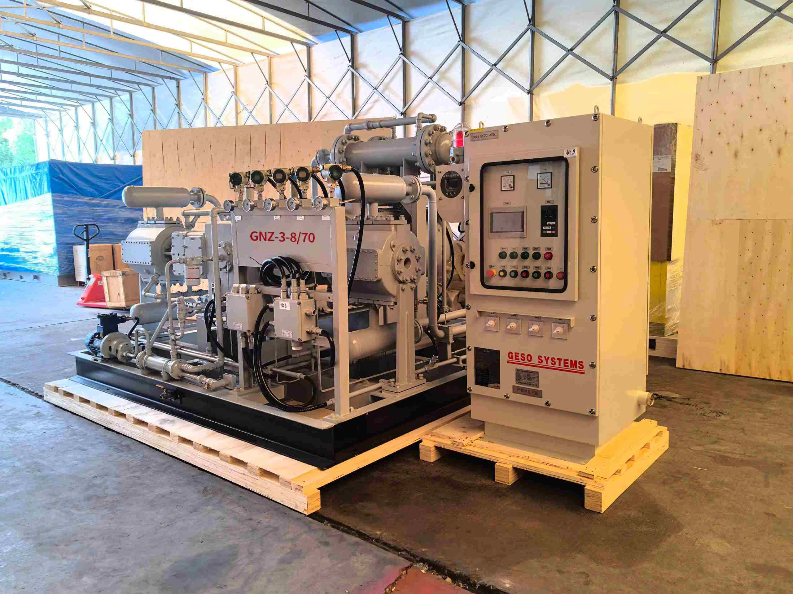 GNZ-3-8/70 Stickstoff-Boosterkompressor für ein Offshore-Bohrprojekt in Indien geliefert